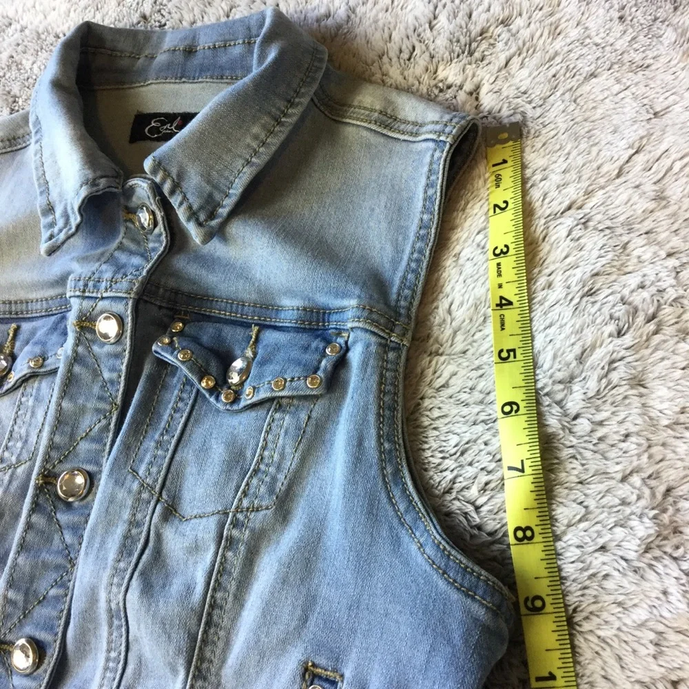 Earl Jeans Light Blue Denim Vest - Picture 11 of 11